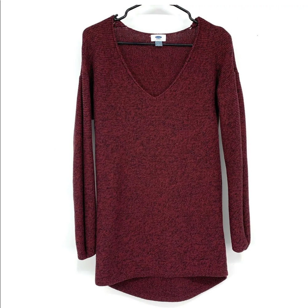 Old Navy- Red And Navy Blue High Low Sweater